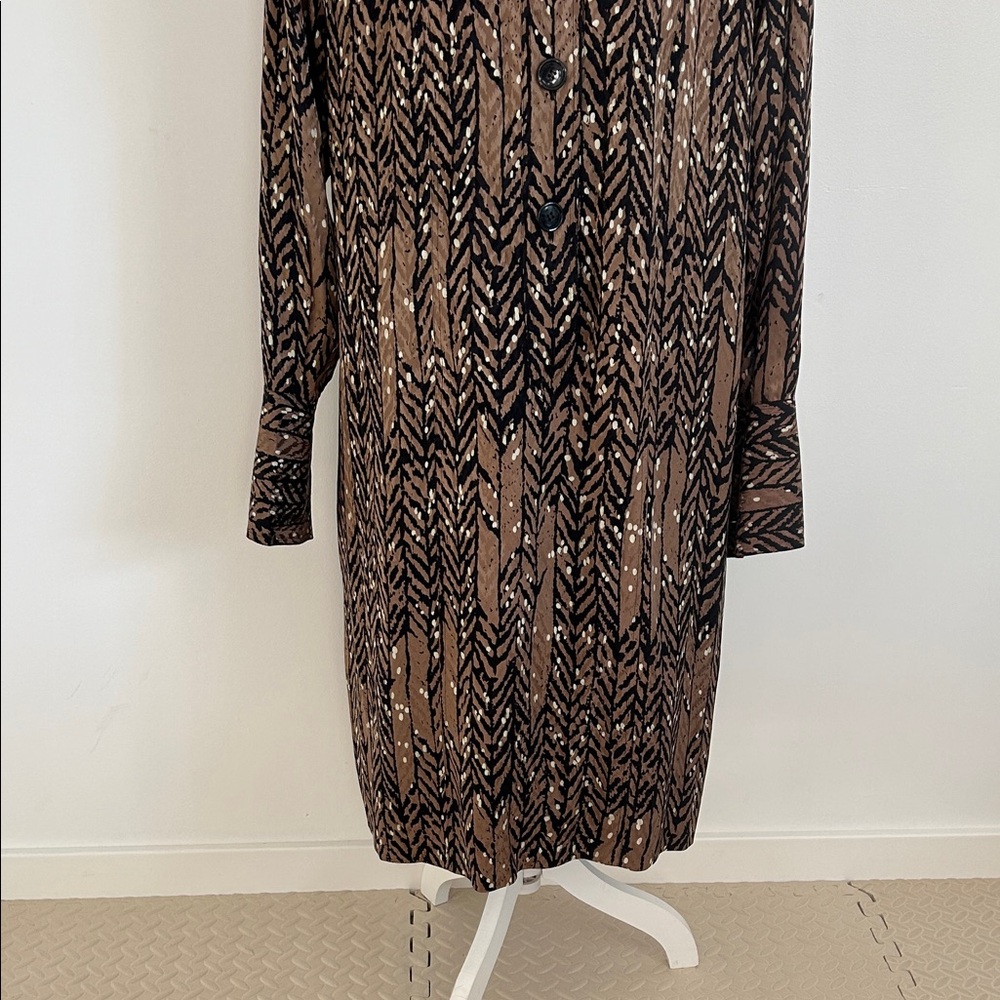 Vintage Adele Simpson Elegant Brown Patterned Dre… - image 4